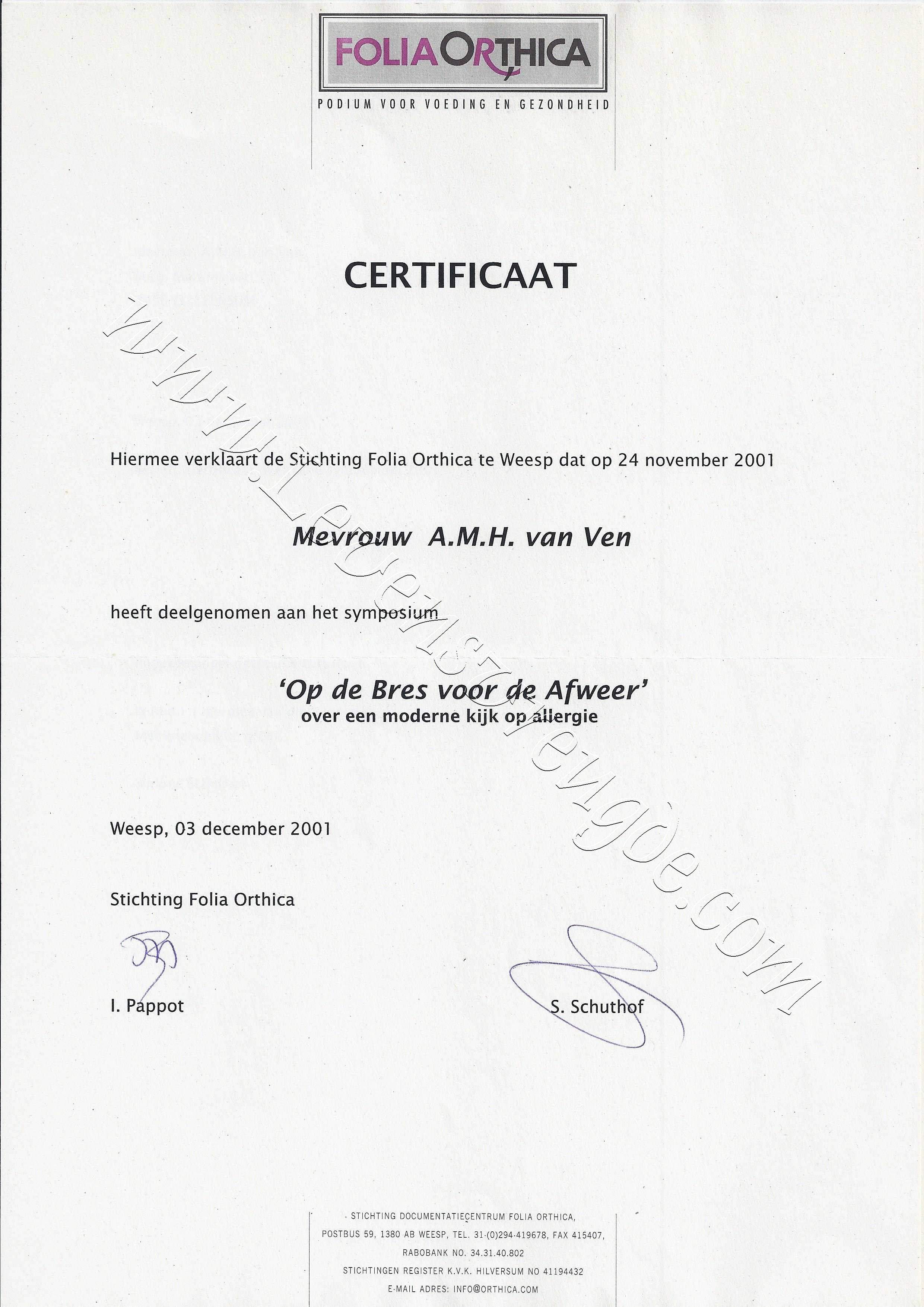 Op de Bres voor de Afweer (allergie)